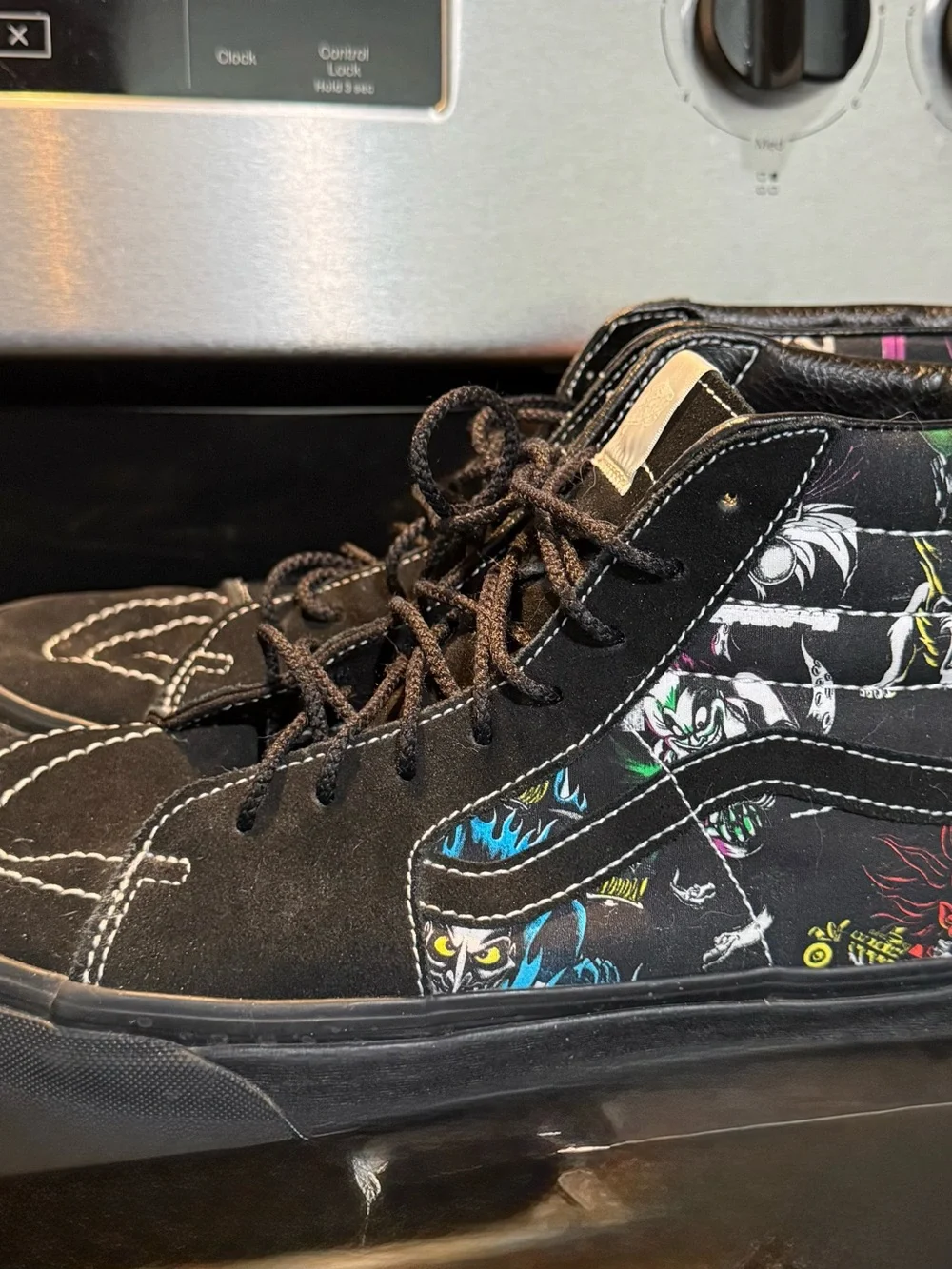 Vans X Disney 100 Villains Sk8 Hi Shoes Men's Size 8 Womens 9.5 Black Sneakers